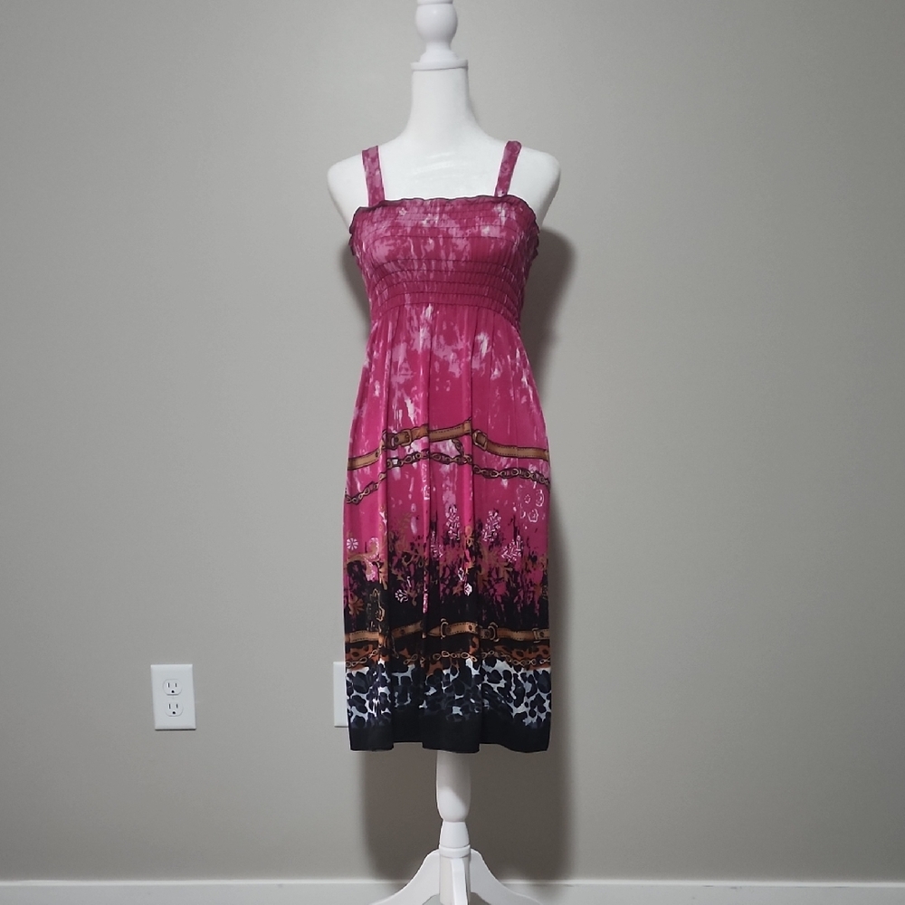 Elegant Pink and Black Women's Dress